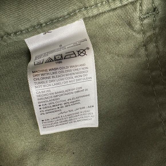 Old Navy Pixie Mid Rise Pants Women's 6 Olive Green Straight Leg Pockets - Picture 7 of 8